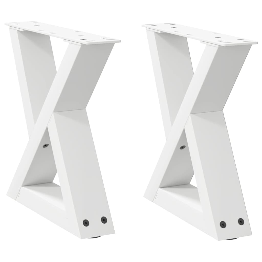Salongbordben 2 stk hvite 30x(30-31,3) cm stål