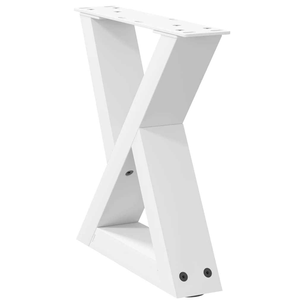 Salongbordben 2 stk hvite 30x(30-31,3) cm stål
