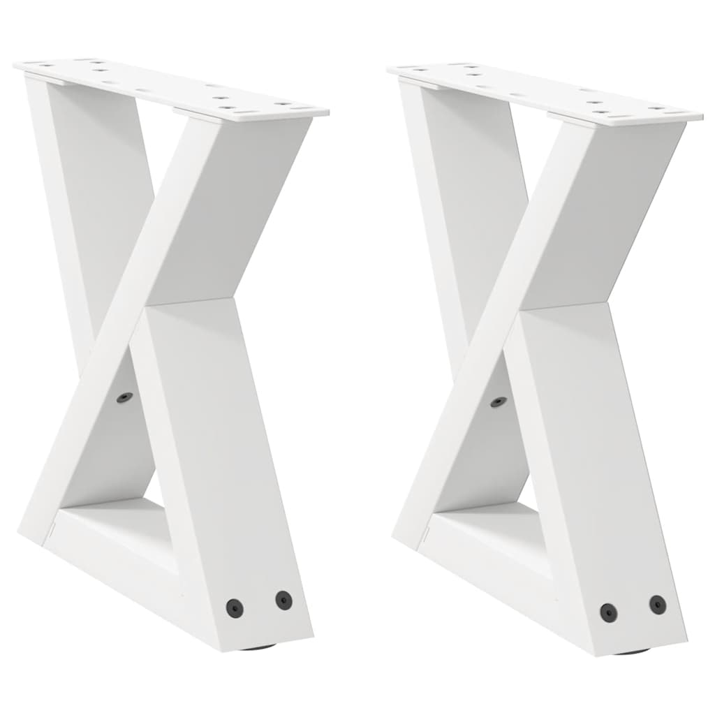Salongbordben 2 stk hvite 40x(30-31,3) cm stål