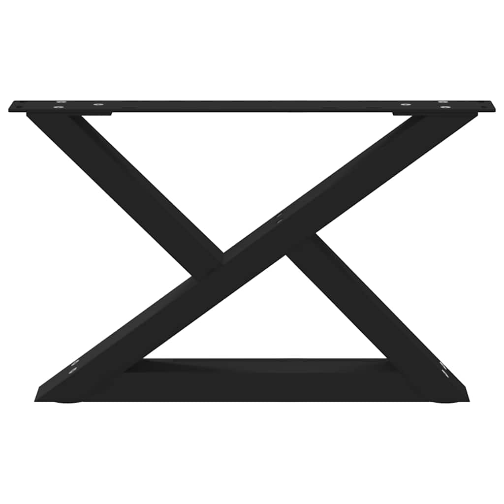 Salongbordben 2 stk svart 50x(30-31,3) cm stål