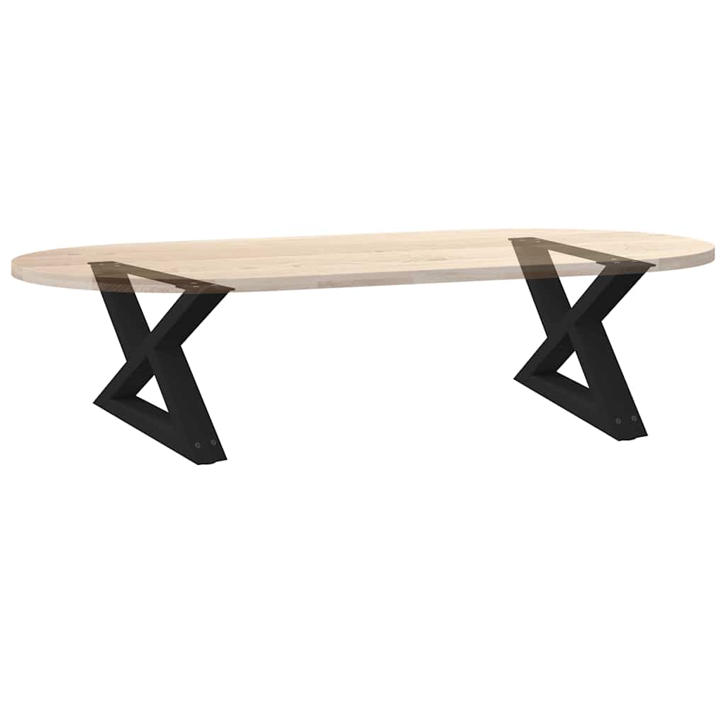 Salongbordben 2 stk svart 50x(30-31,3) cm stål