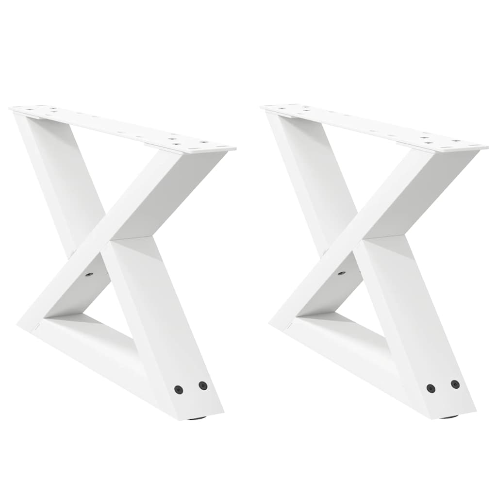 Salongbordben 2 stk hvite 50x(30-31,3) cm stål