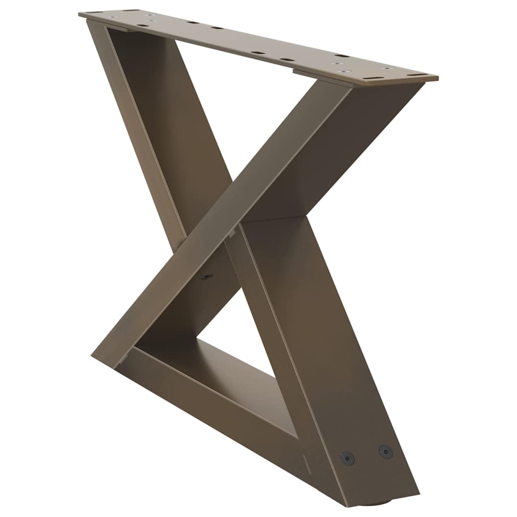 Salongbordben 2 stk naturstål 60 x (30-31,3) cm stål