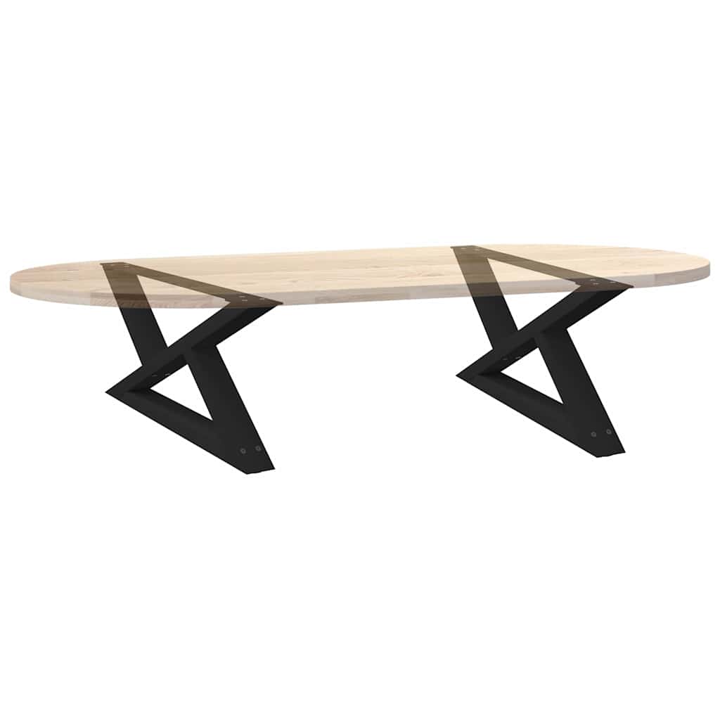 Salongbordben 2 stk svart 70 x (30-31,3) cm stål