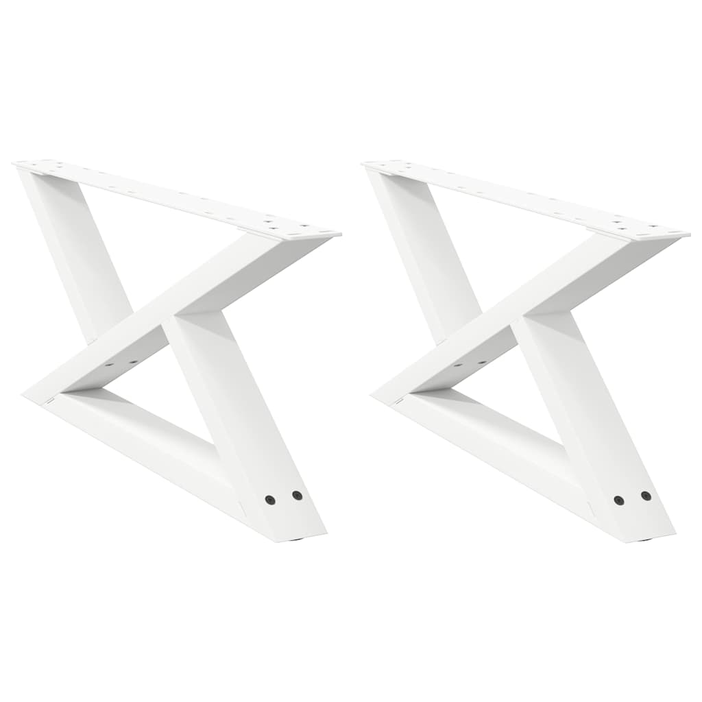 Salongbordben 2 stk hvite 70 x (30-31,3) cm stål