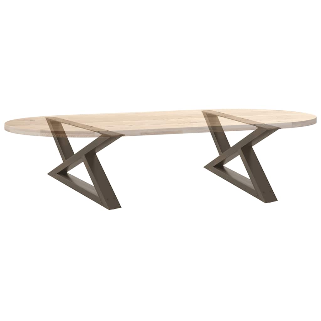 Salongbordben 2 stk naturstål 70 x (30-31,3) cm stål
