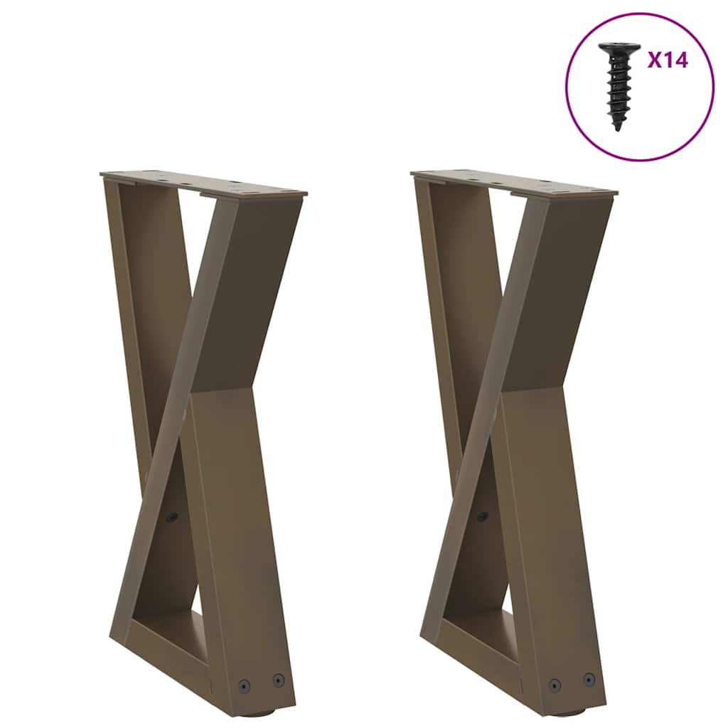 Salongbordben 2 stk naturstål 28 x (42-43,3) cm stål