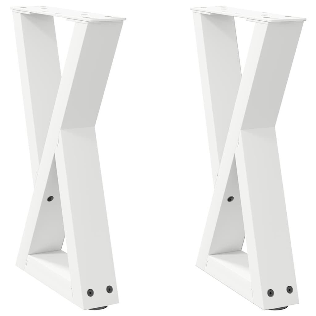 Salongbordben 2 stk hvite 38 x (42-43,3) cm stål