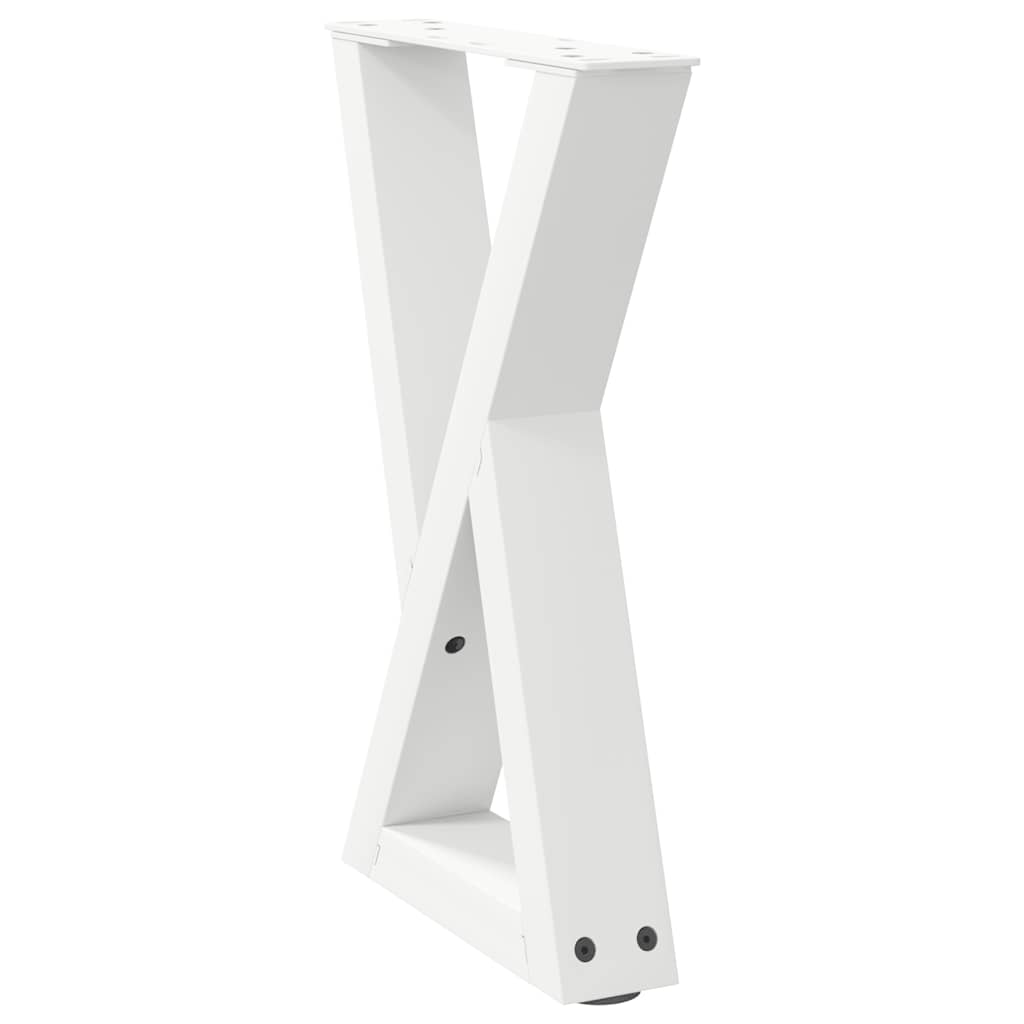 Salongbordben 2 stk hvite 38 x (42-43,3) cm stål