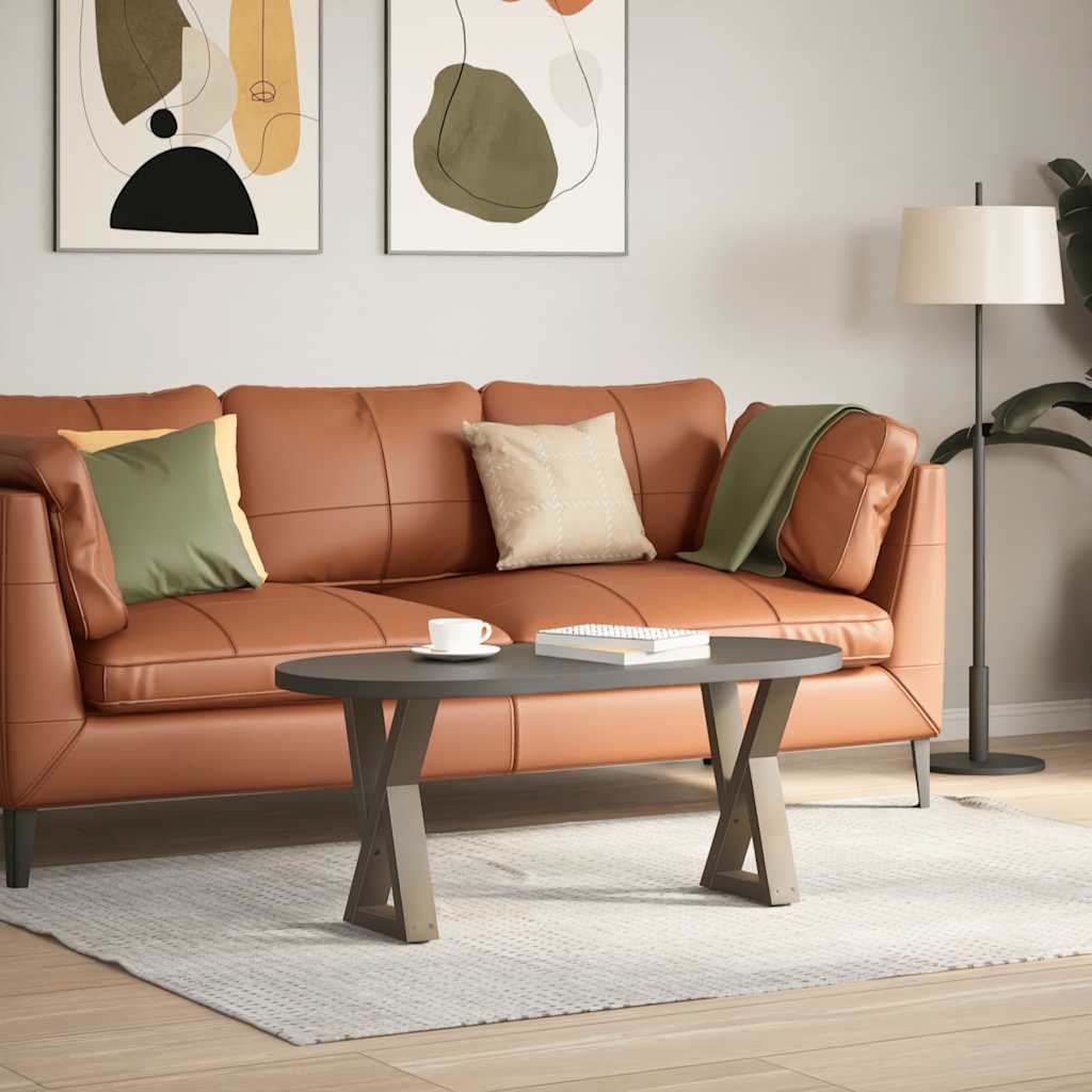 Salongbordben 2 stk naturstål 38 x (42-43,3) cm stål