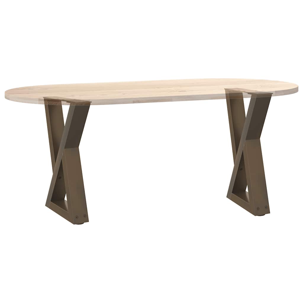 Salongbordben 2 stk naturstål 38 x (42-43,3) cm stål