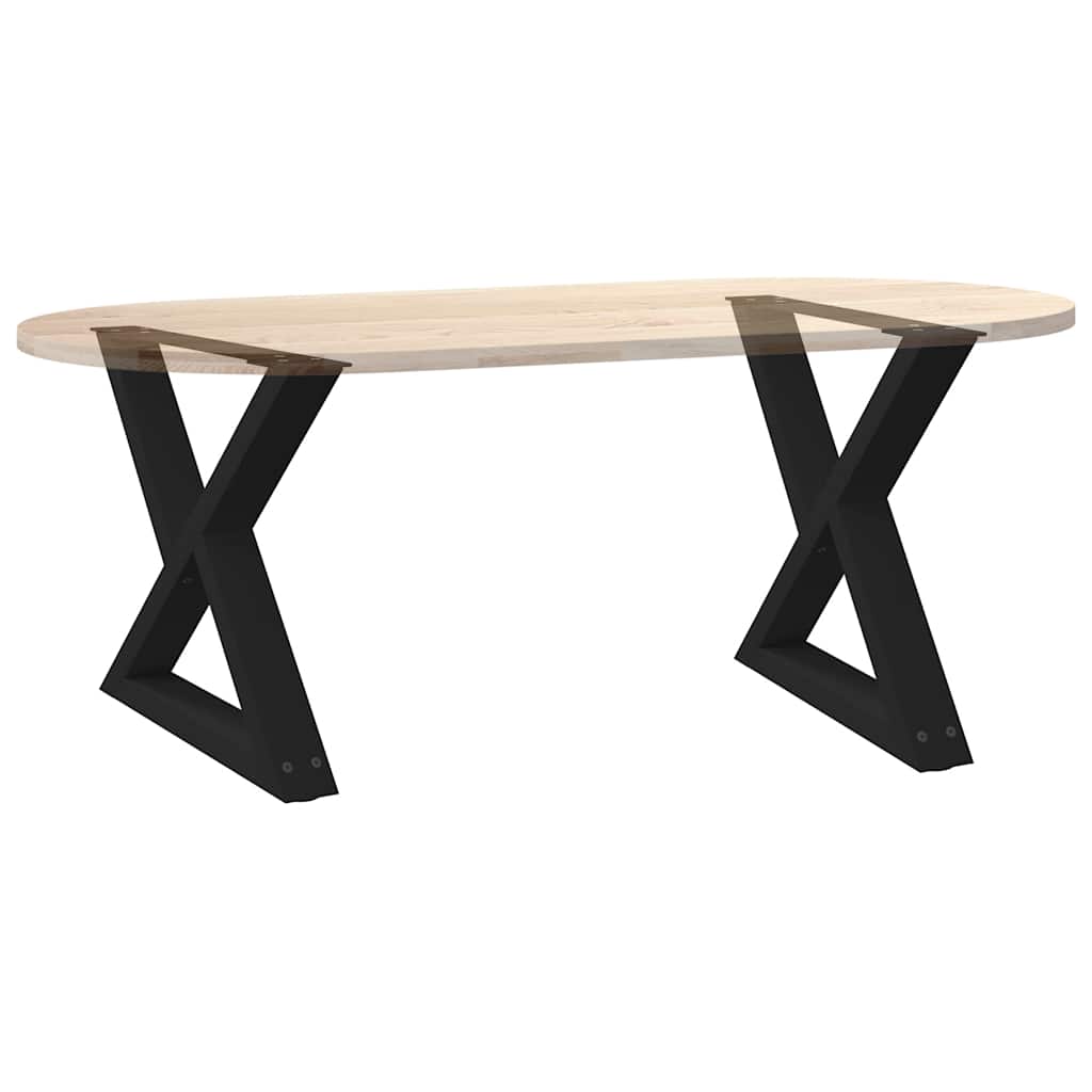 Salongbordben 2 stk svart 50x(42-43,3) cm stål
