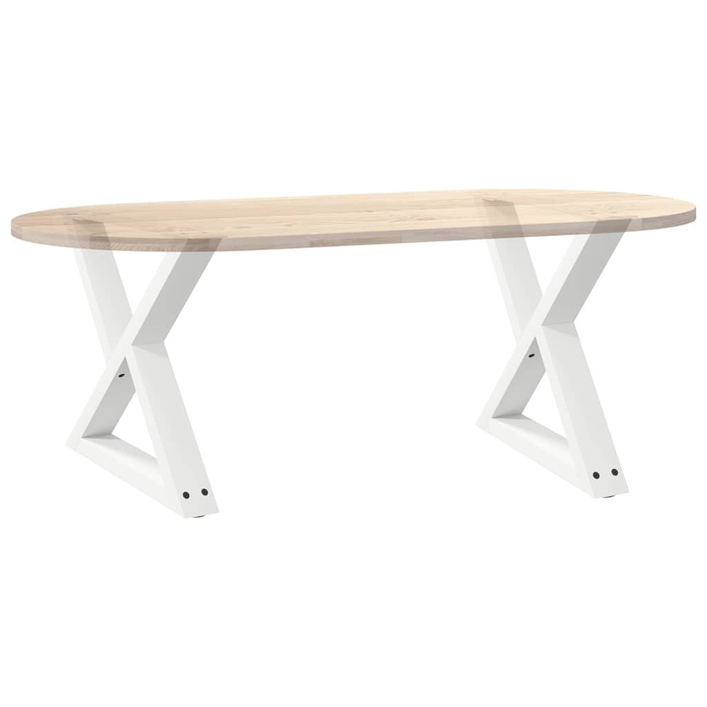 Salongbordben 2 stk hvite 50x(42-43,3) cm stål