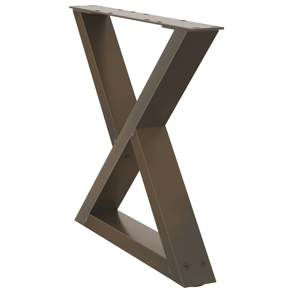 Salongbordben 2 stk naturstål 50x(42-43,3) cm stål