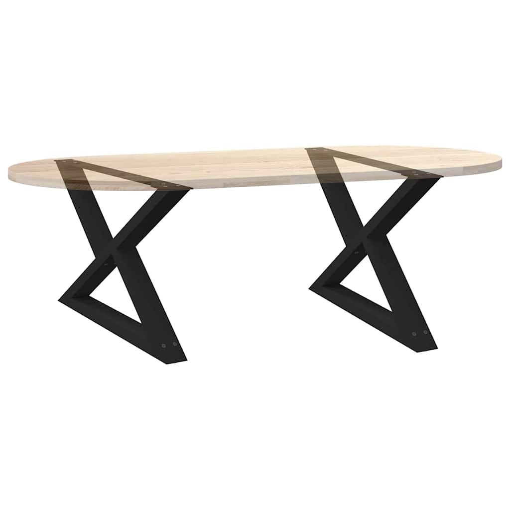 Salongbordben 2 stk svart 70 x (42-43,3) cm stål