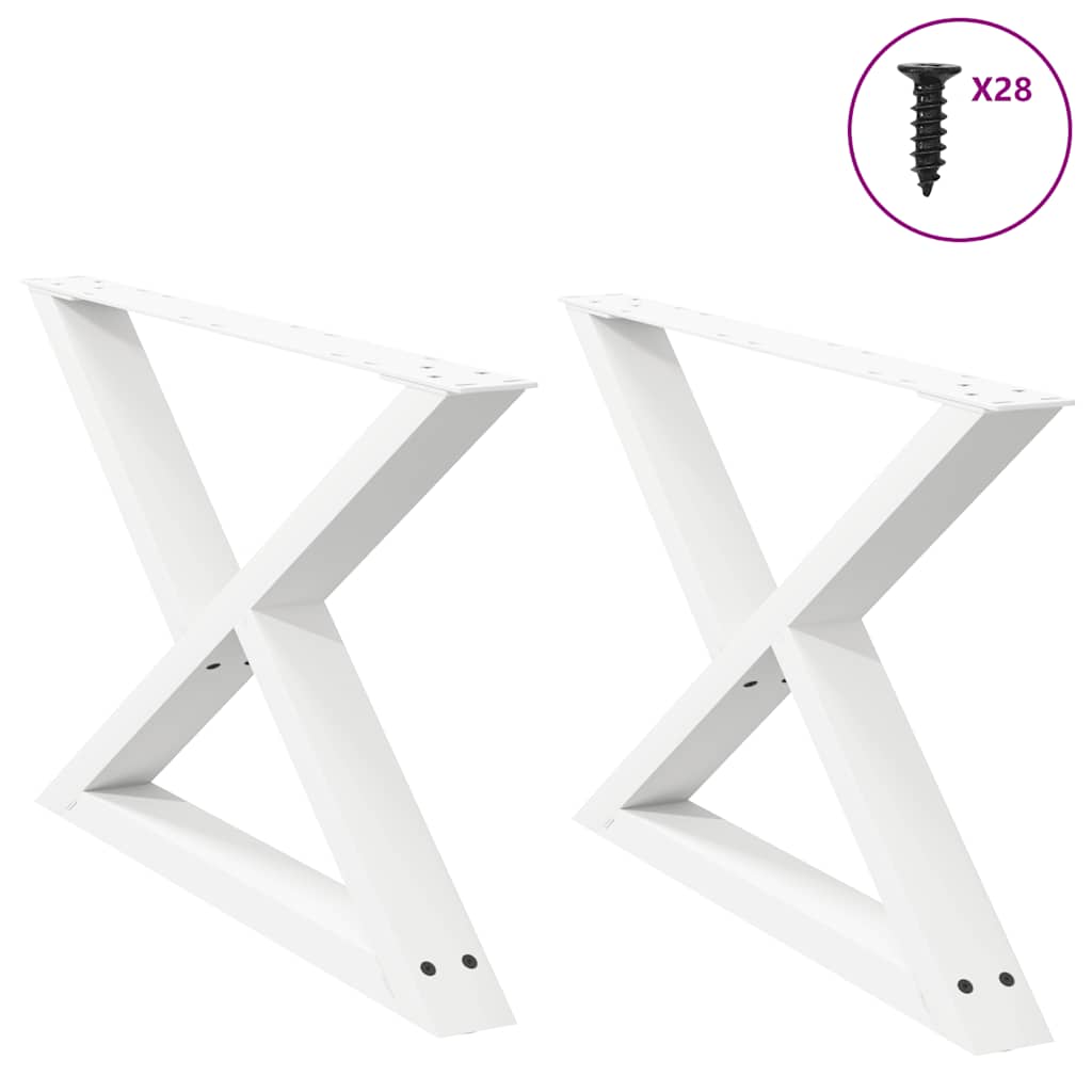 Salongbordben 2 stk hvite 70 x (42-43,3) cm stål