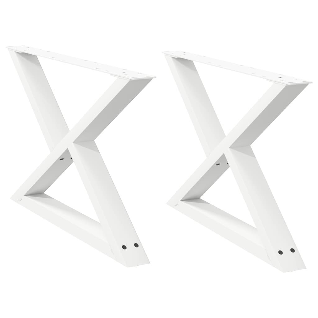 Salongbordben 2 stk hvite 70 x (42-43,3) cm stål