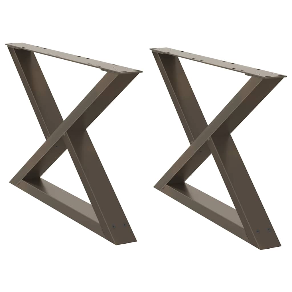 Salongbordben 2 stk naturstål 70 x (42-43,3) cm stål