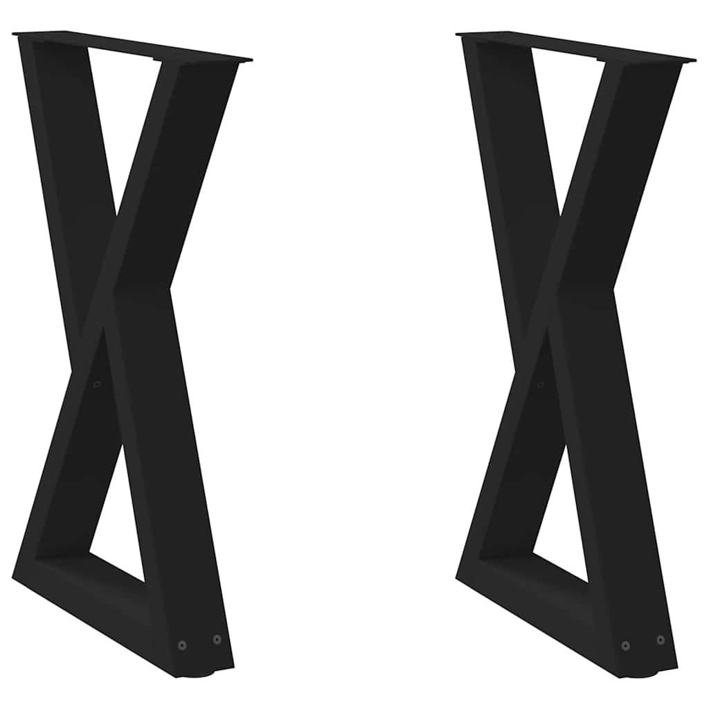 Spisebordben 2 stk svart 50x(72-73,3) cm stål
