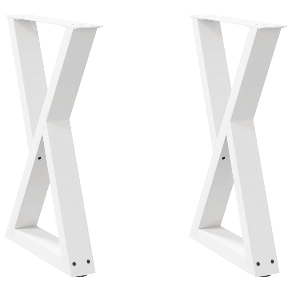 Spisebordben 2 stk hvite 50x(72-73,3) cm stål