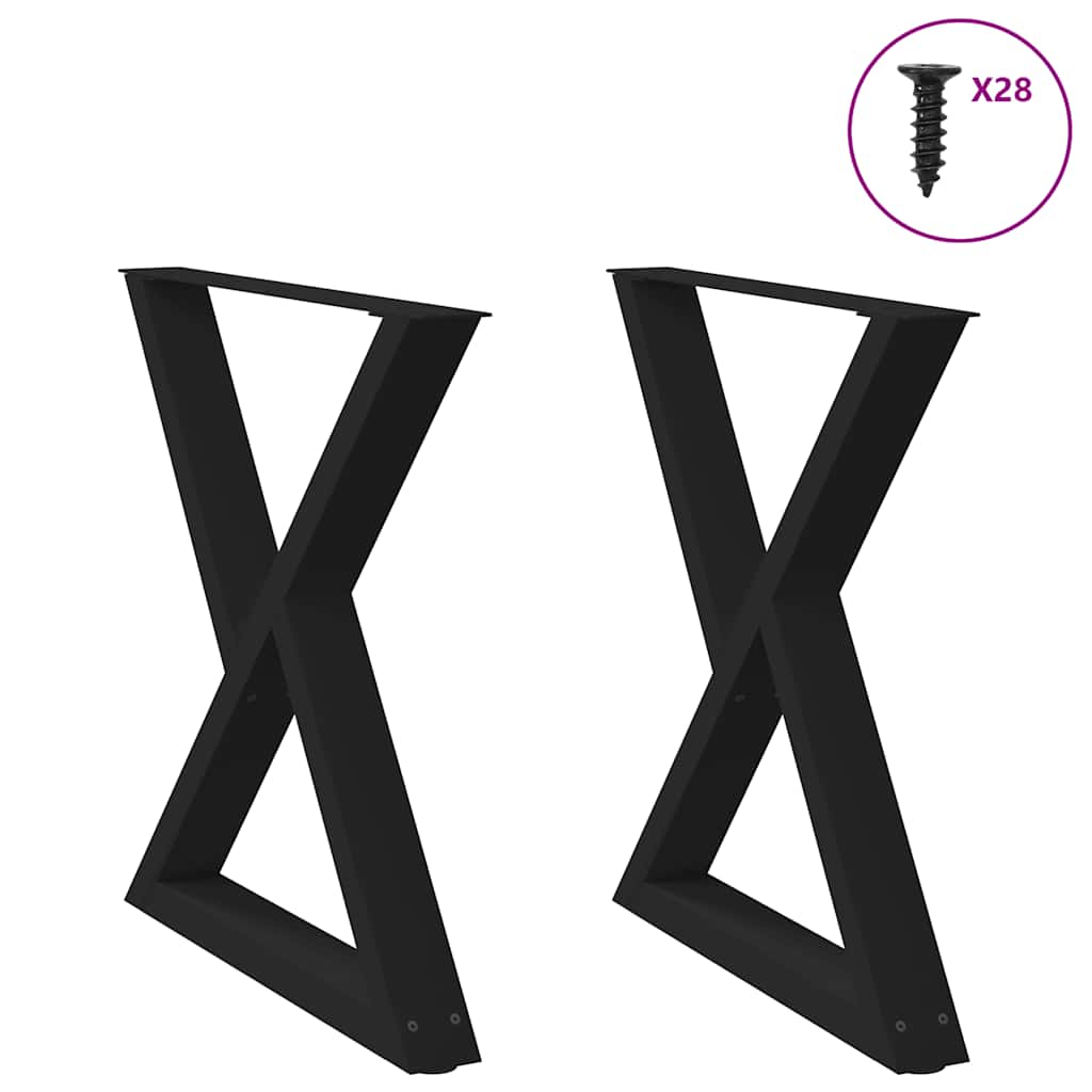 Spisebordben 2 stk svart 80 x (72-73,3) cm stål vidaXL