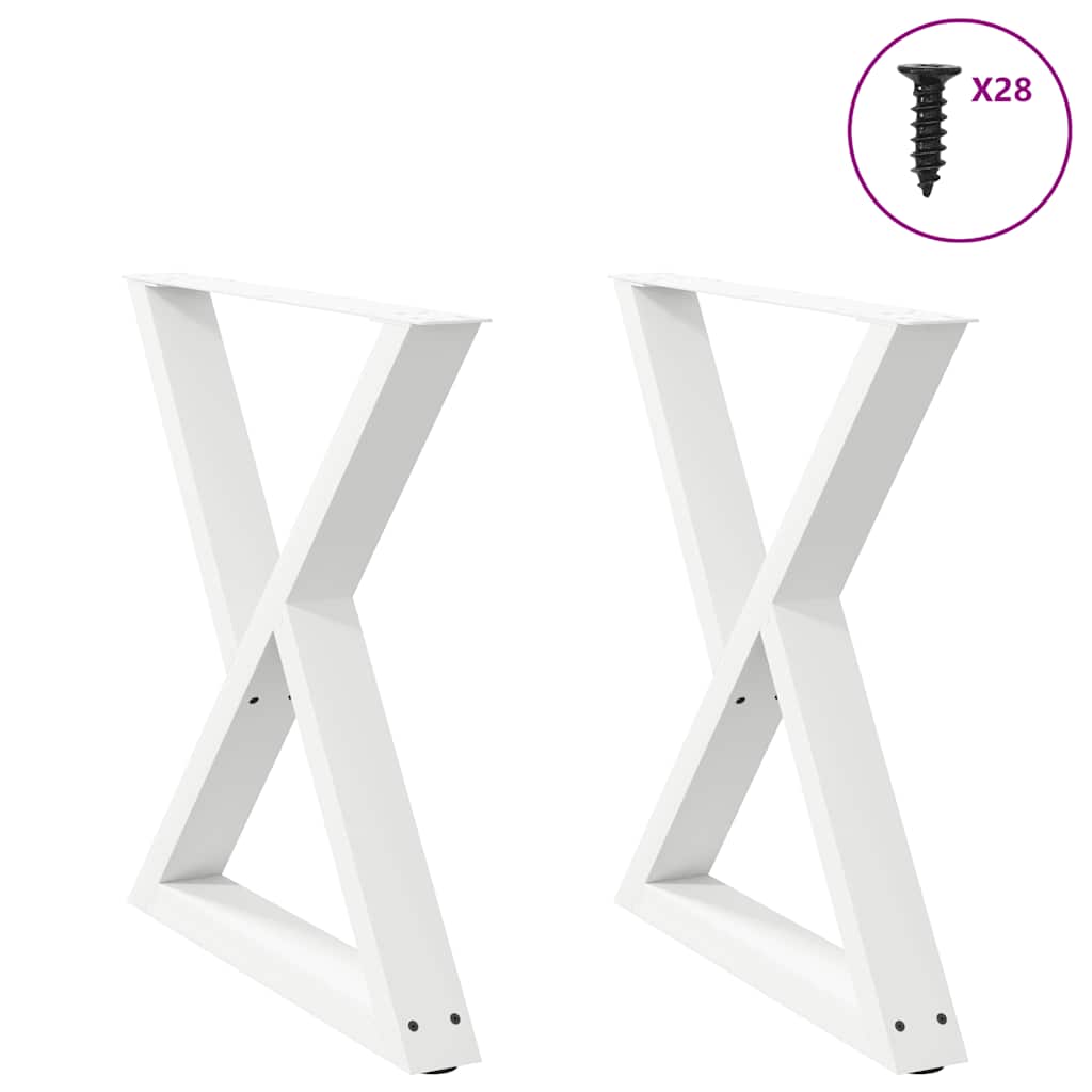 Spisebordben 2 stk hvite 80x(72-73,3) cm stål