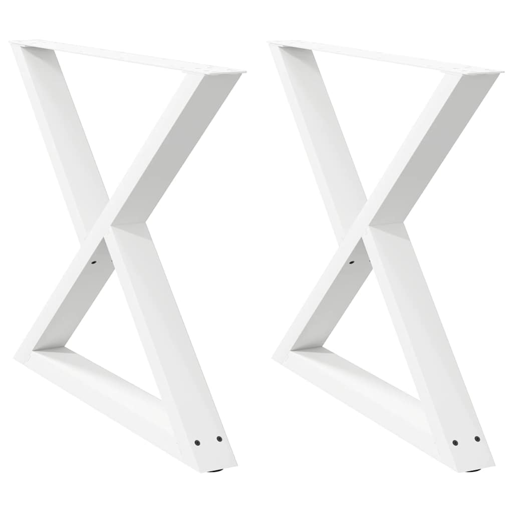 Spisebordben 2 stk hvite 90 x (72-73,3) cm stål