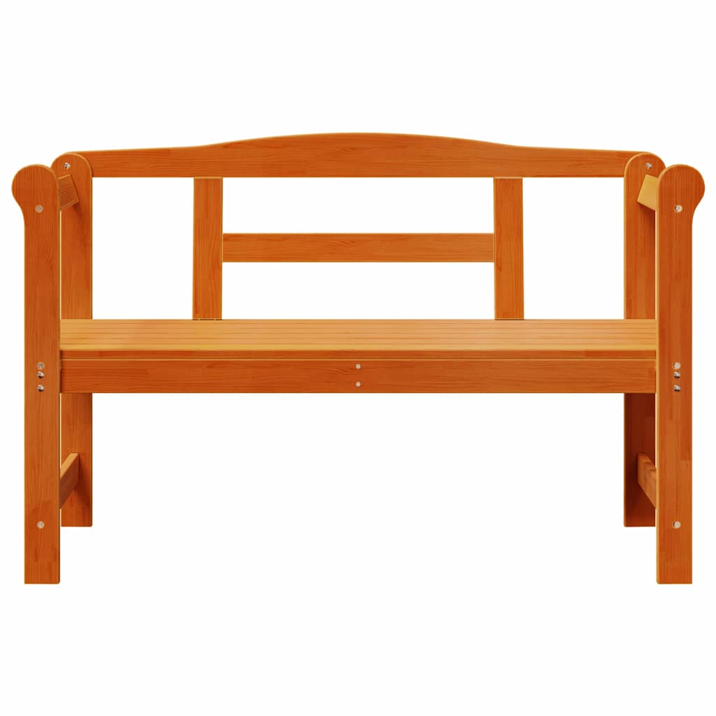 Utendørs benk med lagring Brun 119 x 44 x 76 cm Massiv furu