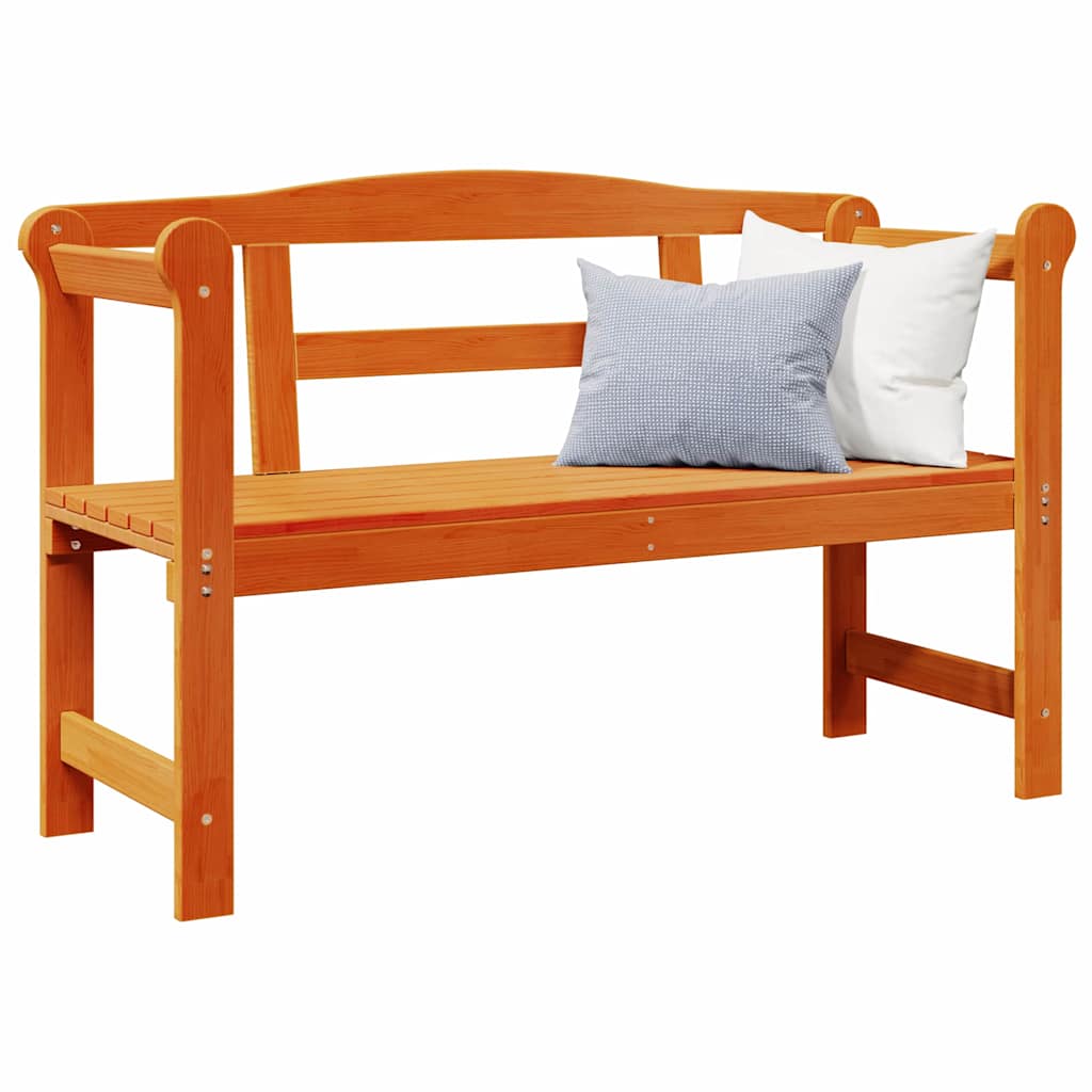 Utendørs benk med lagring Brun 119 x 44 x 76 cm Massiv furu