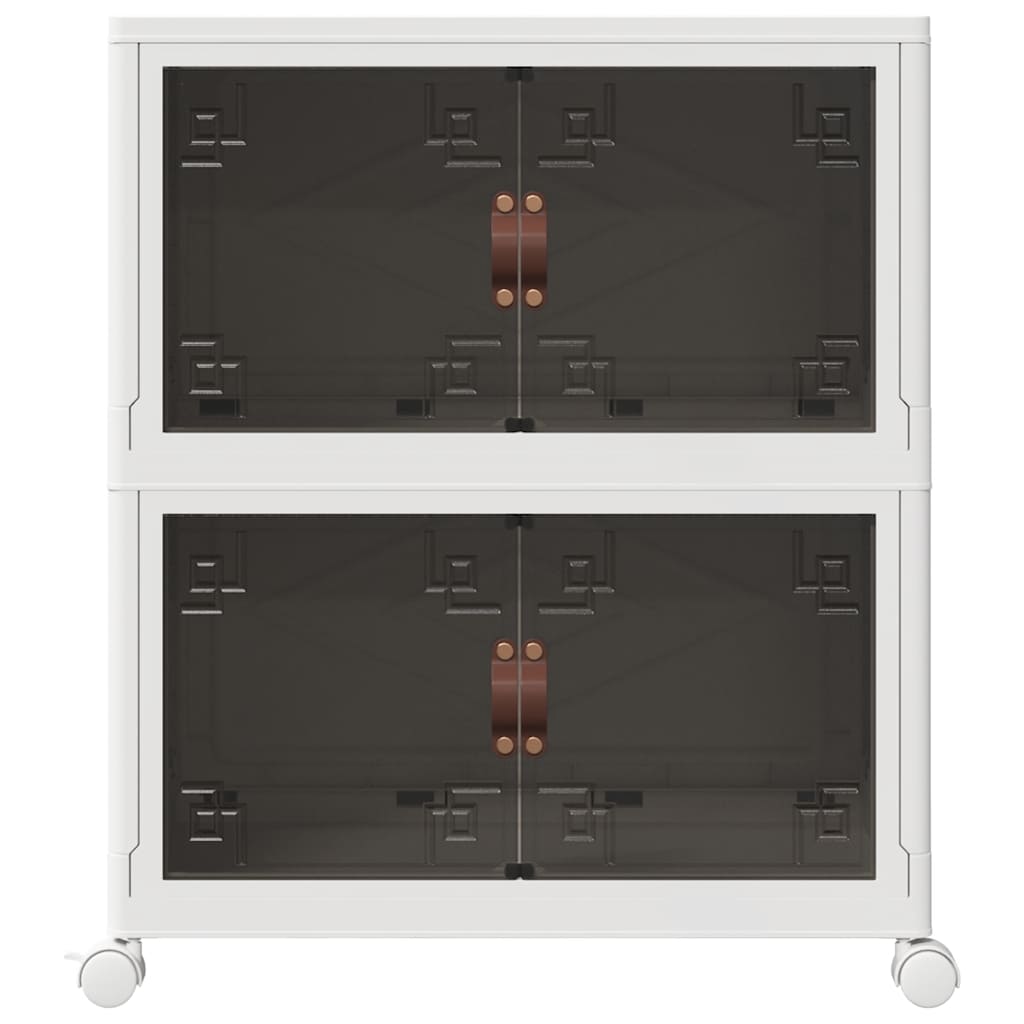 Oppbevaringsboks stablebar med hjul 2-lags 75 L 64x40x76 cm