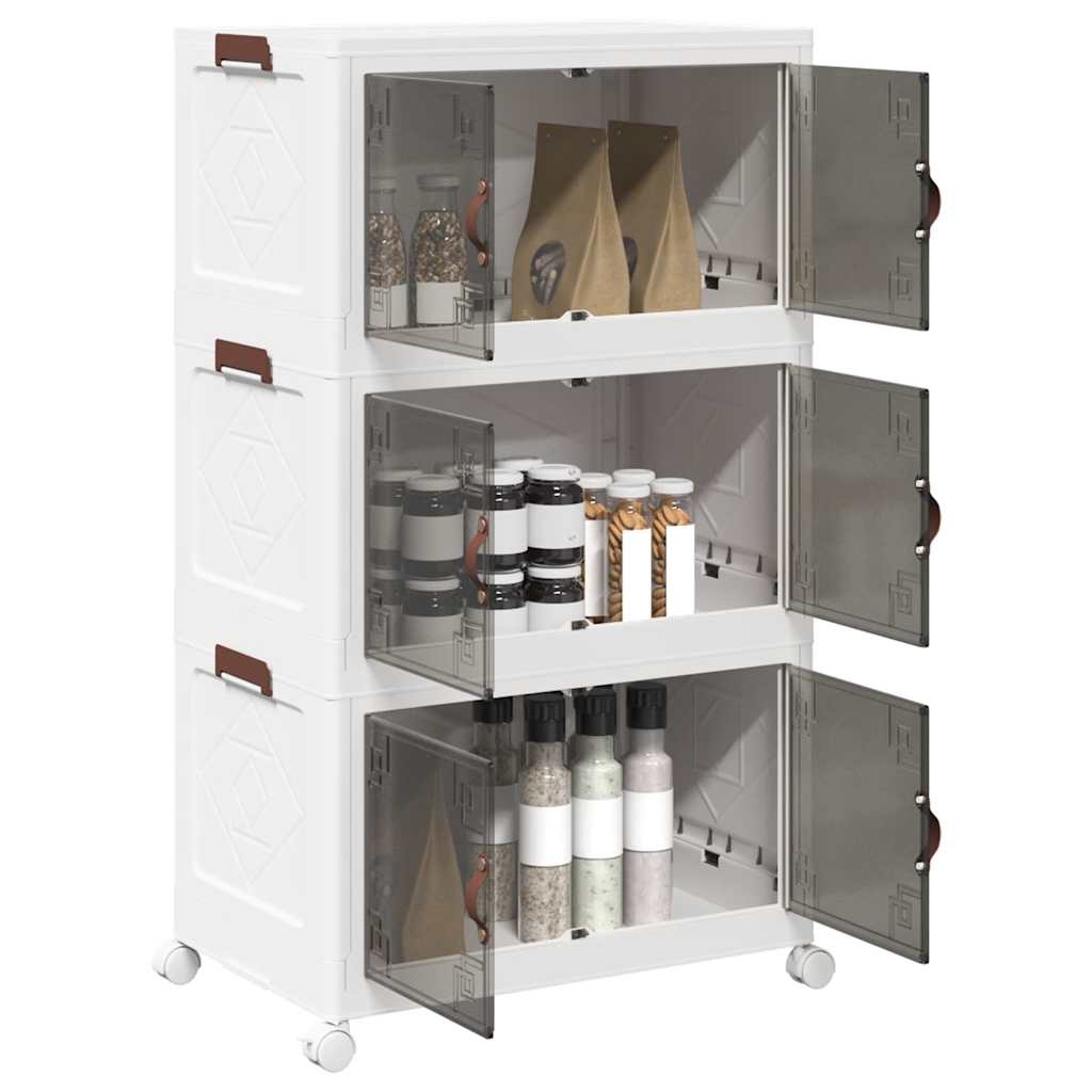Oppbevaringsboks stablebar med hjul 3-lags 75 L 64x39,5x110,5cm