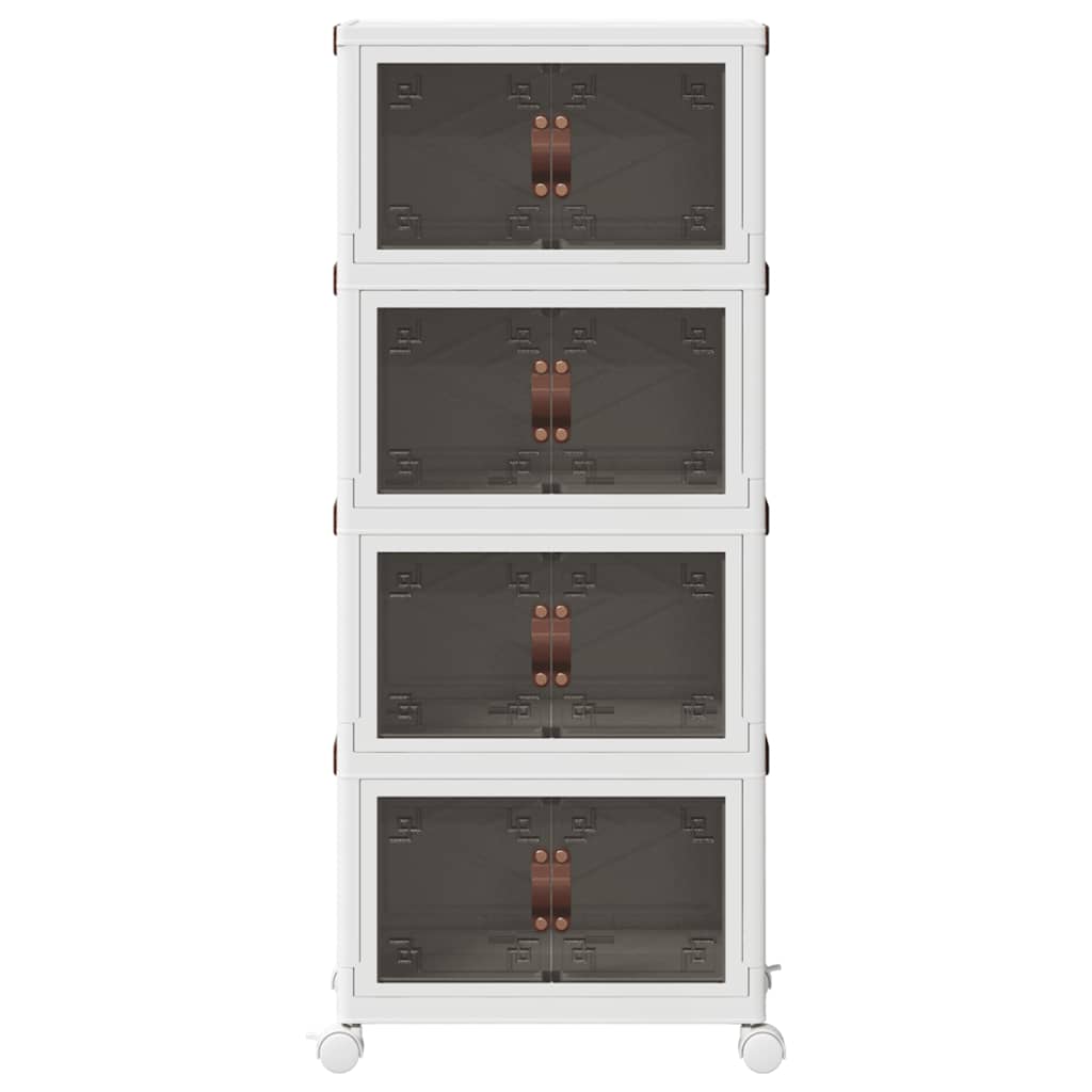 Oppbevaringsboks stablebar med hjul 4lags 28L 48x29,5x112,5 cm
