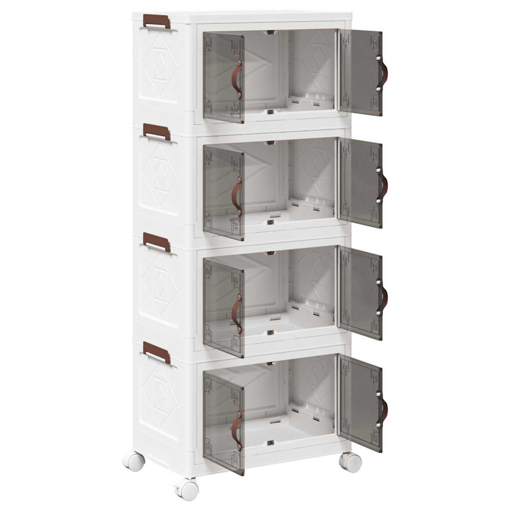 Oppbevaringsboks stablebar med hjul 4lags 28L 48x29,5x112,5 cm