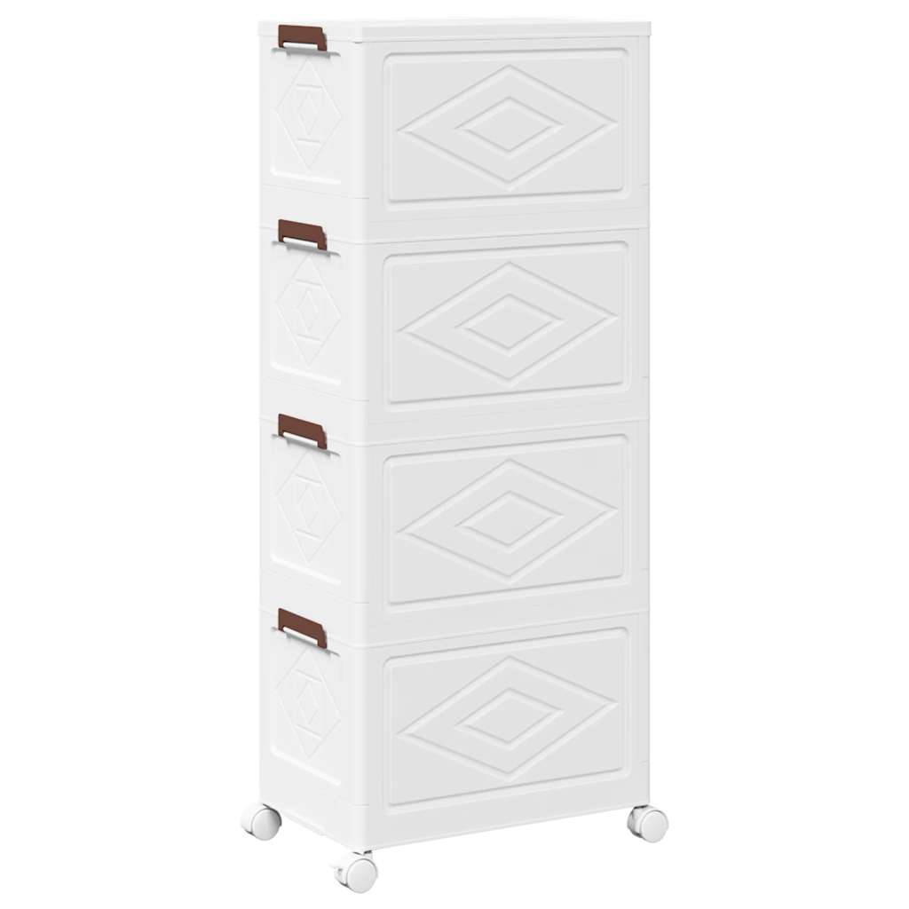 Oppbevaringsboks stablebar med hjul 4lags 28L 48x29,5x112,5 cm