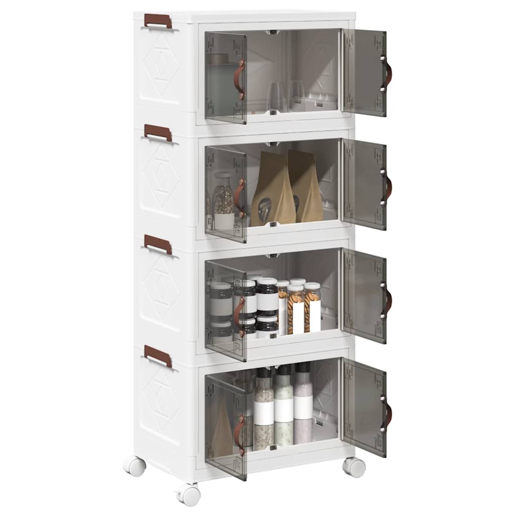 Oppbevaringsboks stablebar med hjul 4lags 28L 48x29,5x112,5 cm
