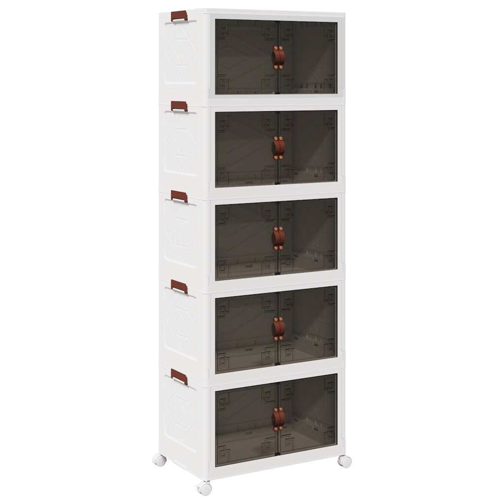 Oppbevaringsboks stablebar med hjul 5-lags 75 L 64x40x179 cm