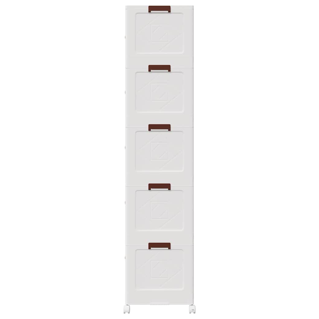Oppbevaringsboks stablebar med hjul 5-lags 75 L 64x40x179 cm