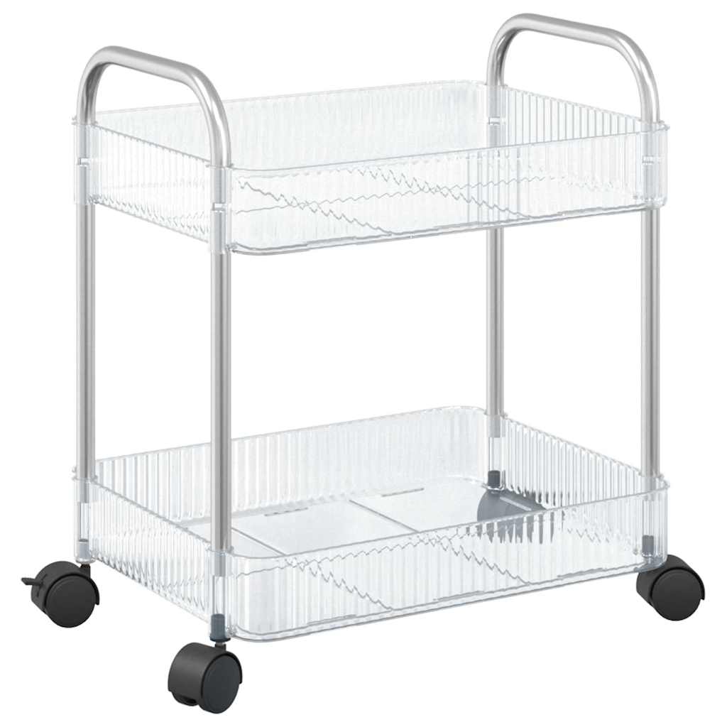 Oppbevaringsvogn 2-lags gjennomsiktig 37x28x43,5 cm akryl