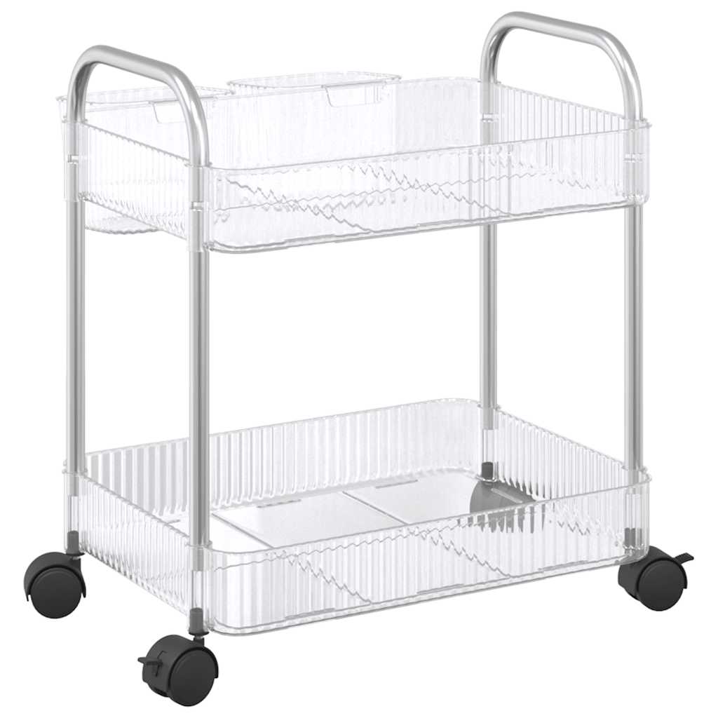 Oppbevaringsvogn 2-lags gjennomsiktig 37x28x43,5 cm akryl