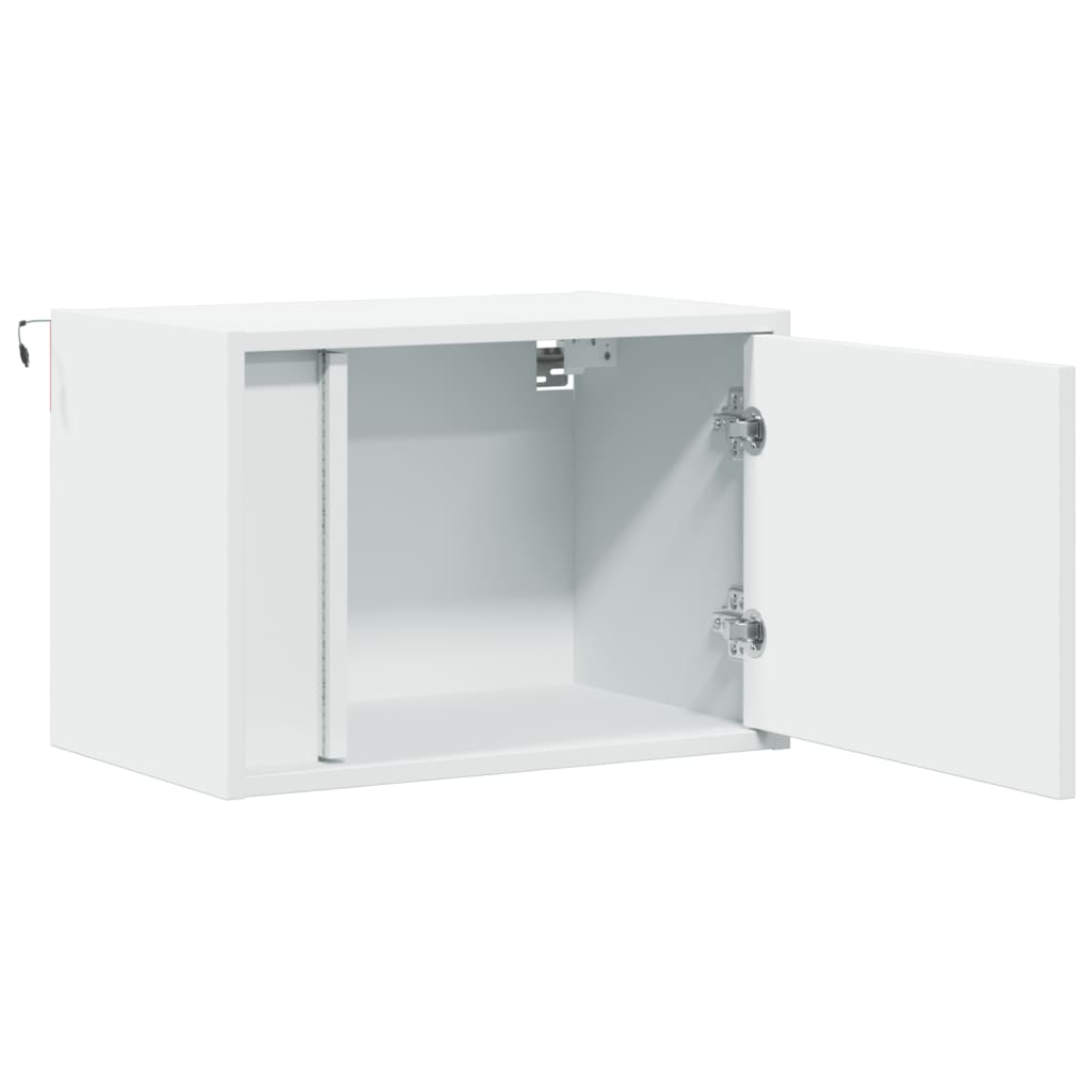 Vegghengte nattbord med LED-lys 2 stk hvit