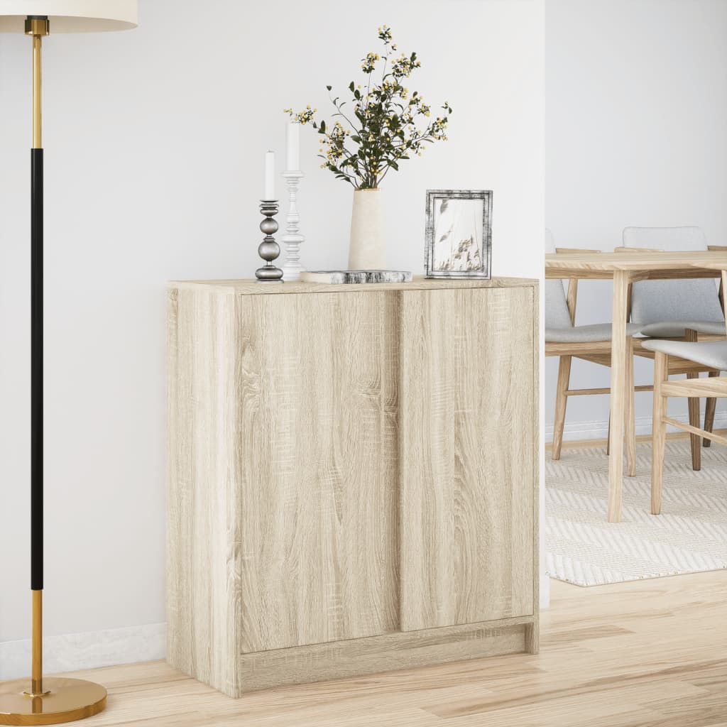 Skjenk med LED sonoma eik 77x34x85 cm konstruert tre