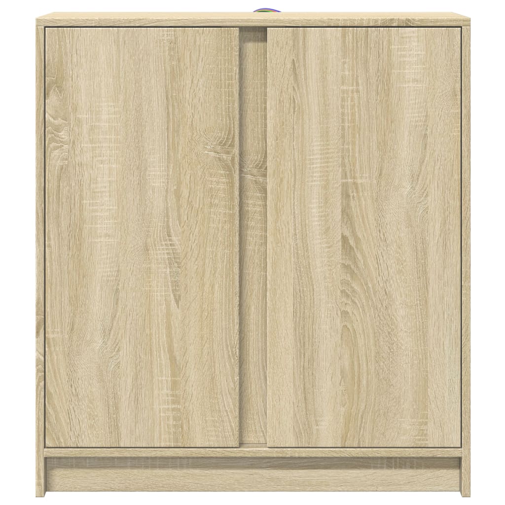 Skjenk med LED sonoma eik 77x34x85 cm konstruert tre