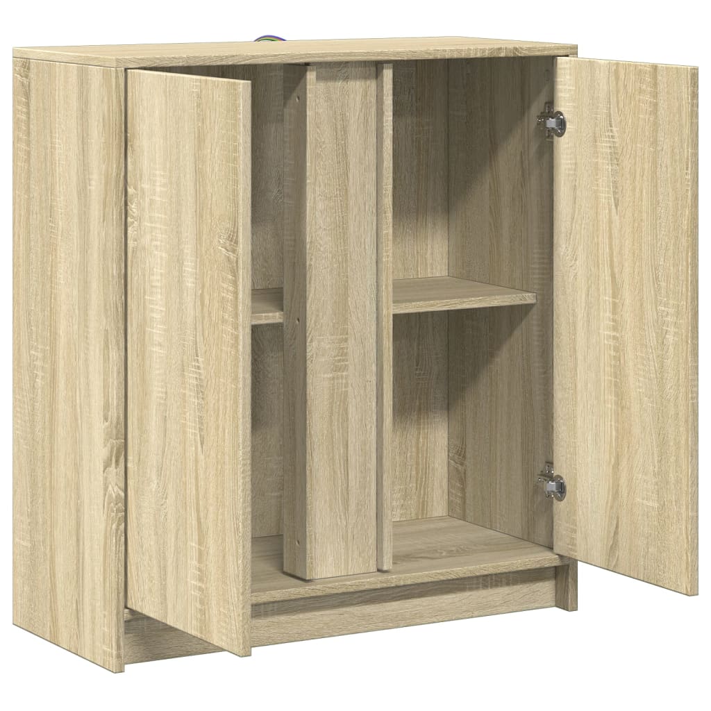 Skjenk med LED sonoma eik 77x34x85 cm konstruert tre