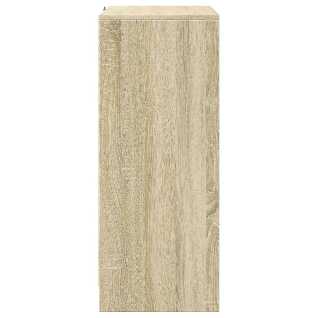Skjenk med LED sonoma eik 77x34x85 cm konstruert tre
