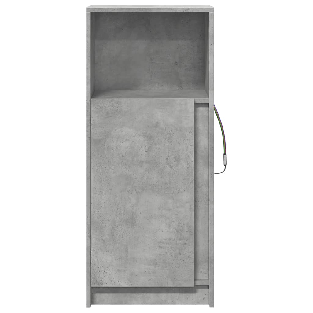Skjenk med LED betonggrå 42,5x34x100 cm konstruert tre