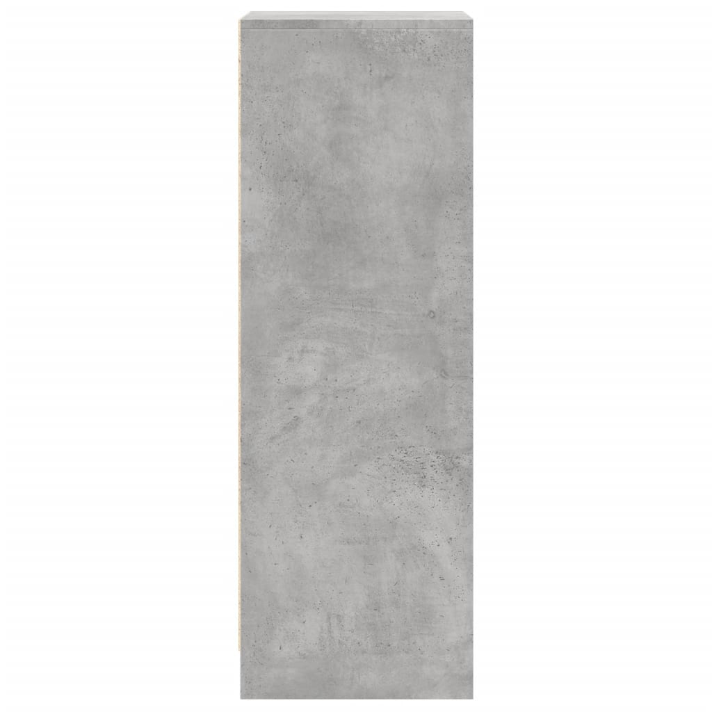 Skjenk med LED betonggrå 42,5x34x100 cm konstruert tre