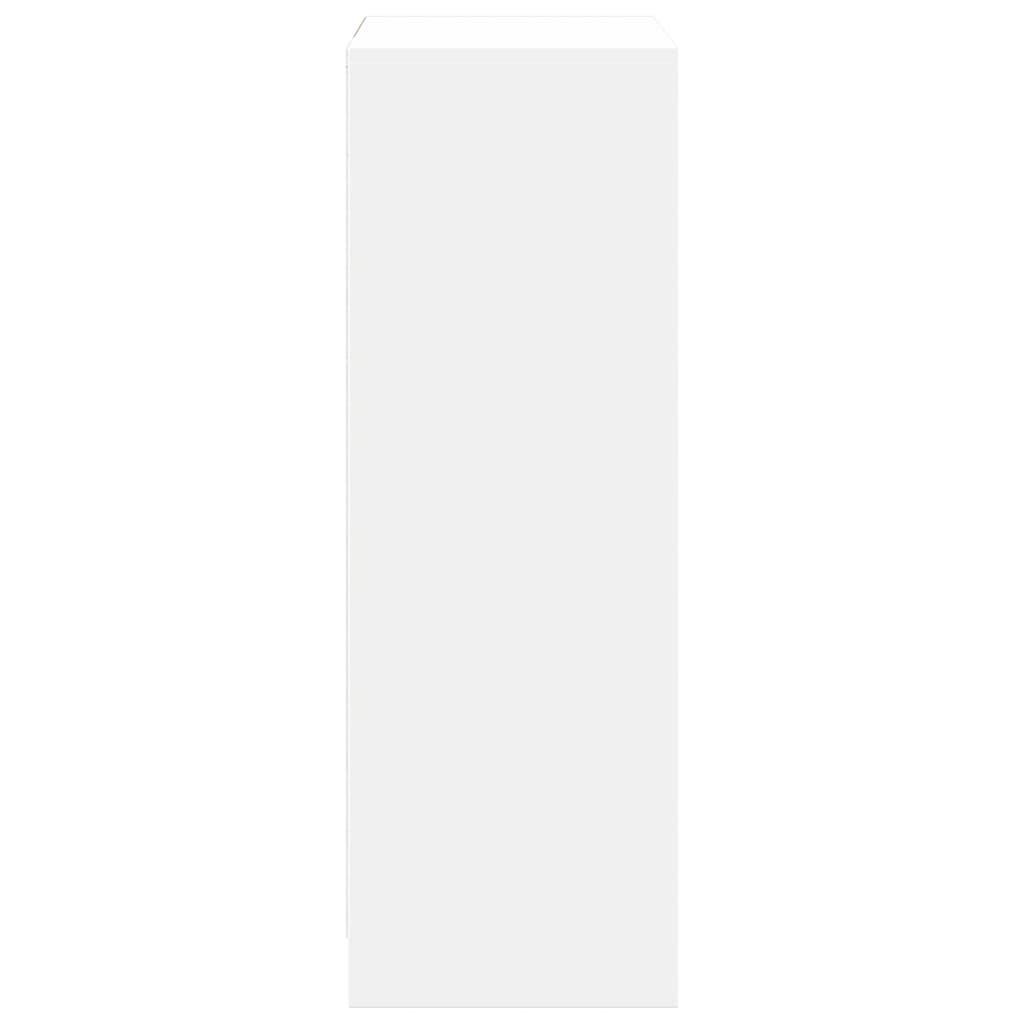 Skjenk med LED hvit 72x34x100 cm konstruert tre