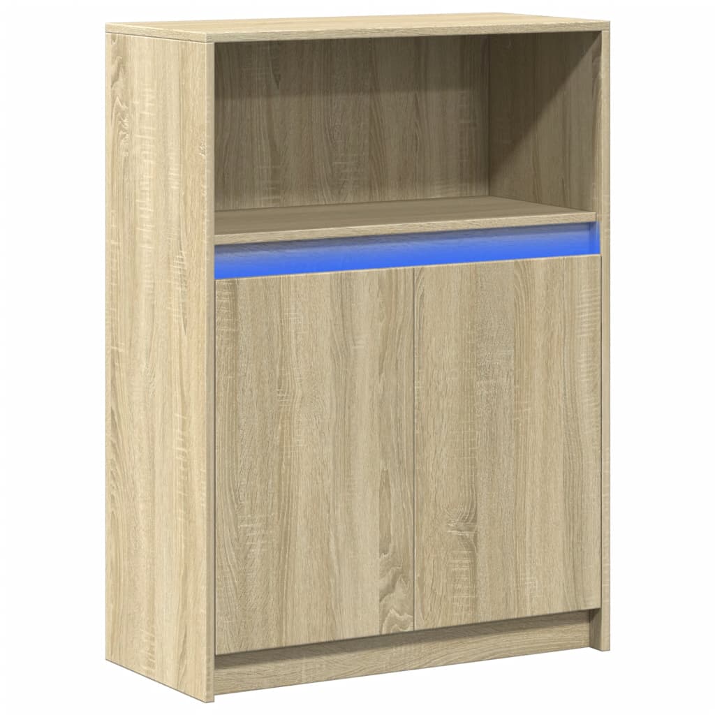 Skjenk med LED sonoma eik 72x34x100 cm konstruert tre