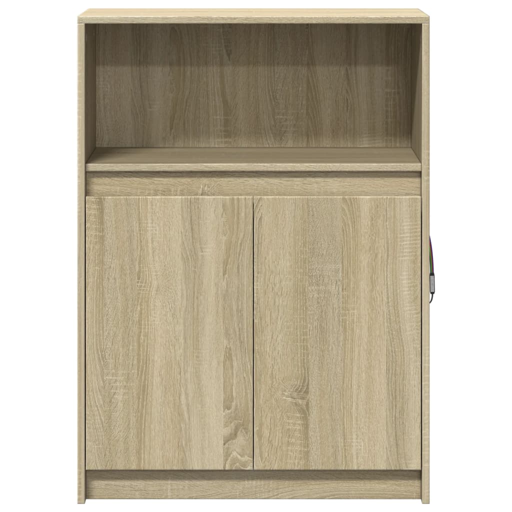 Skjenk med LED sonoma eik 72x34x100 cm konstruert tre