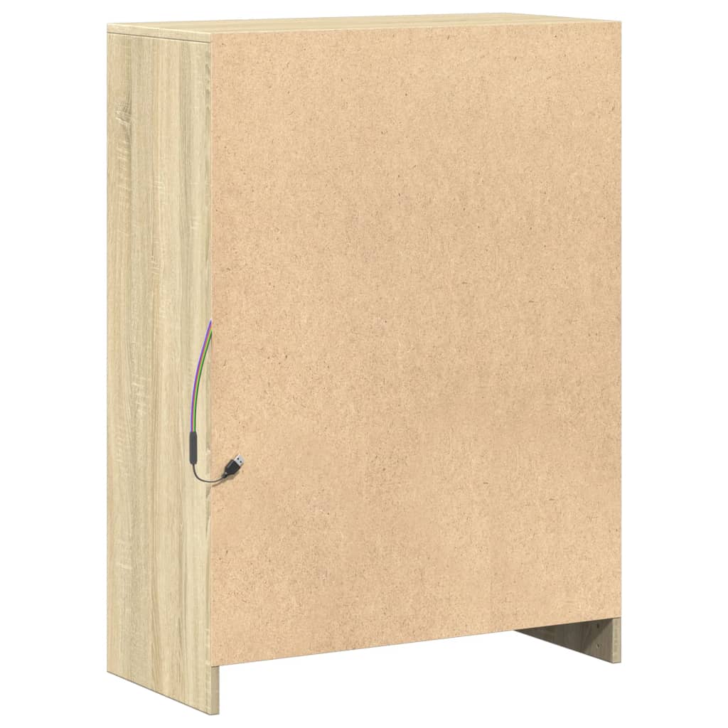 Skjenk med LED sonoma eik 72x34x100 cm konstruert tre